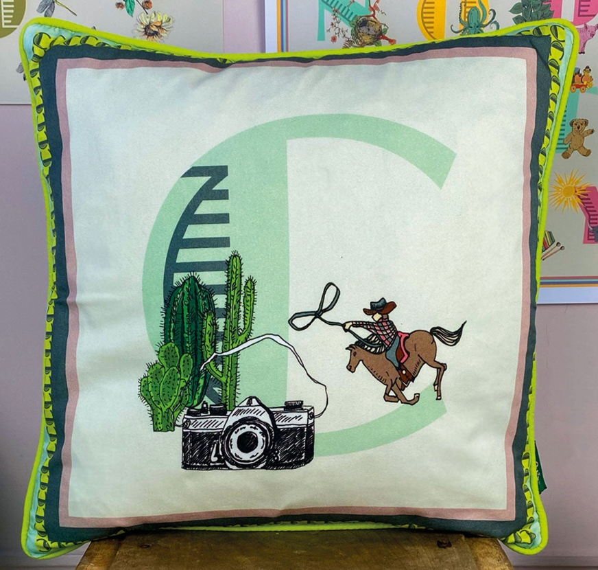 OUTLET Alphabet Cotton Cushion COVER