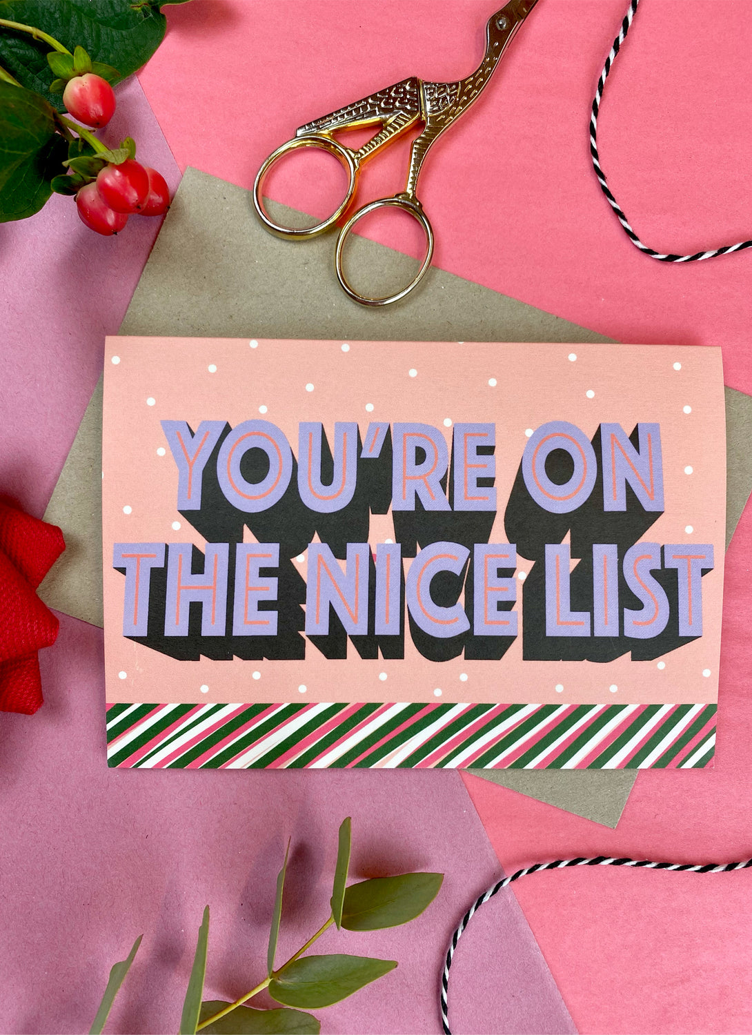 Your On The Nice List Christmas Card