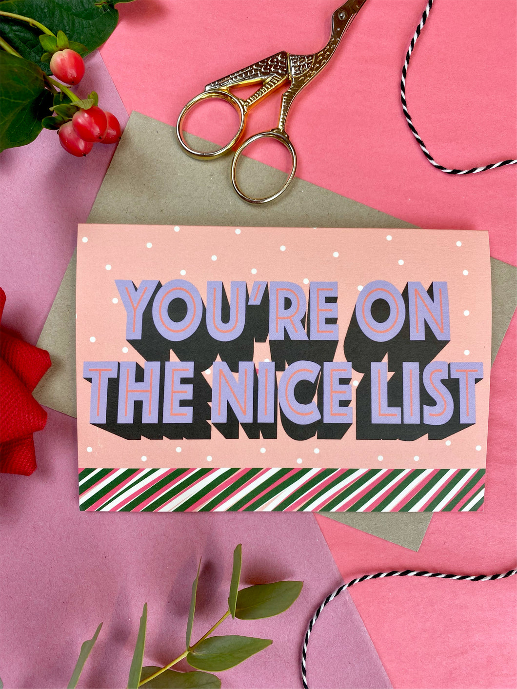Your On The Nice List Christmas Card