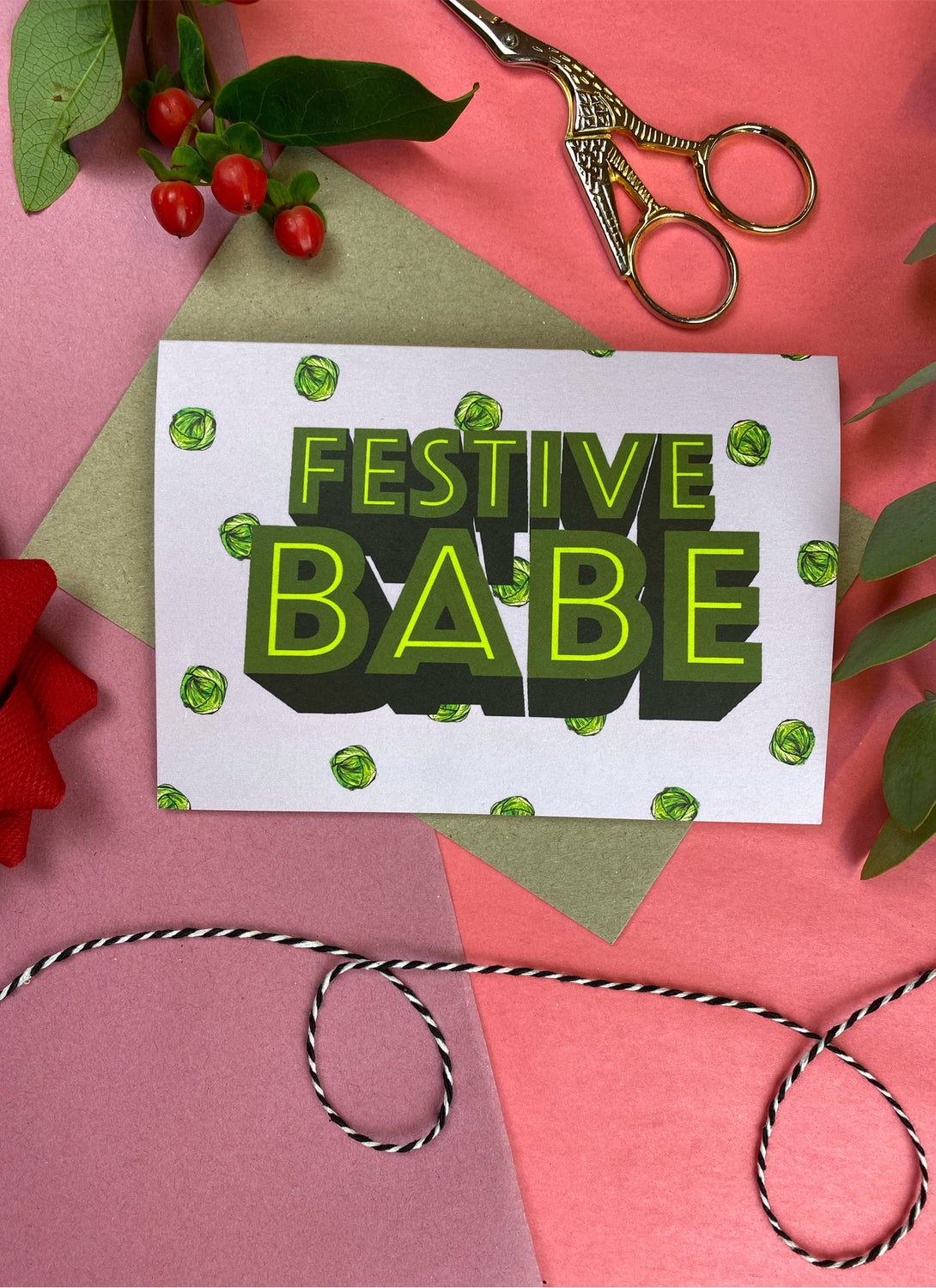 Festive Babe Christmas Card