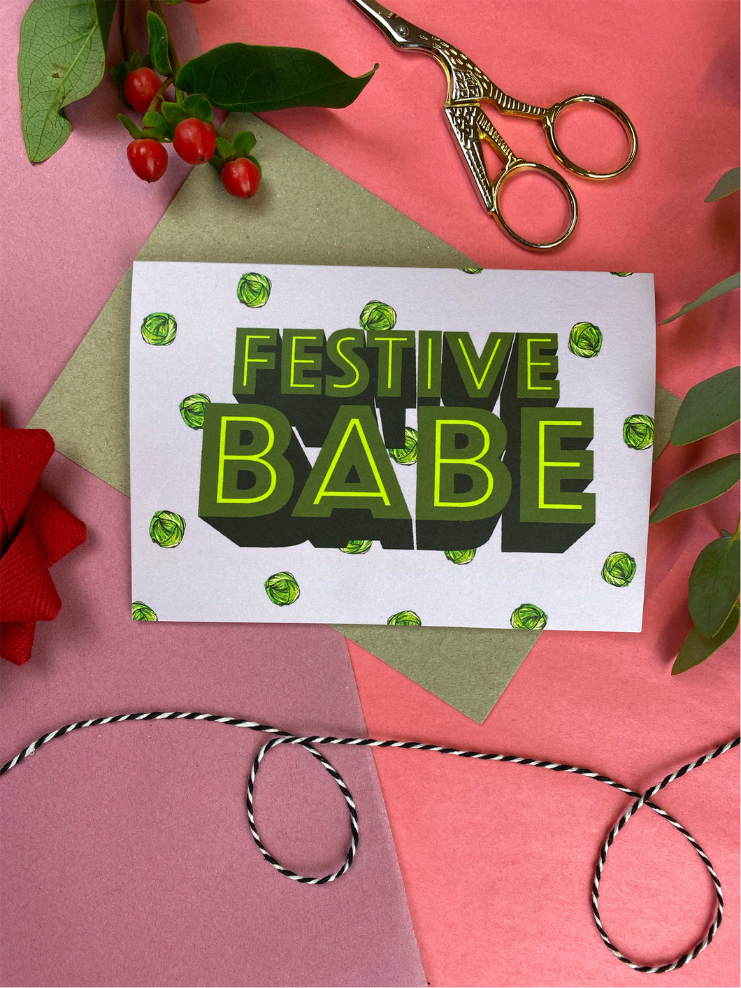 Festive Babe Christmas Card