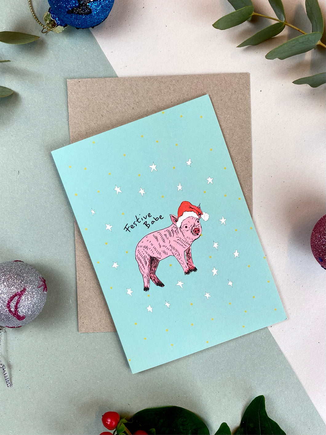 Festive Babe Christmas Card