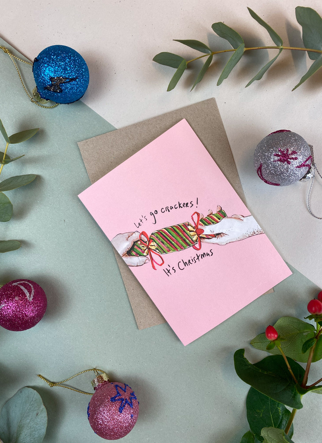 Let's Go Crackers Christmas Card