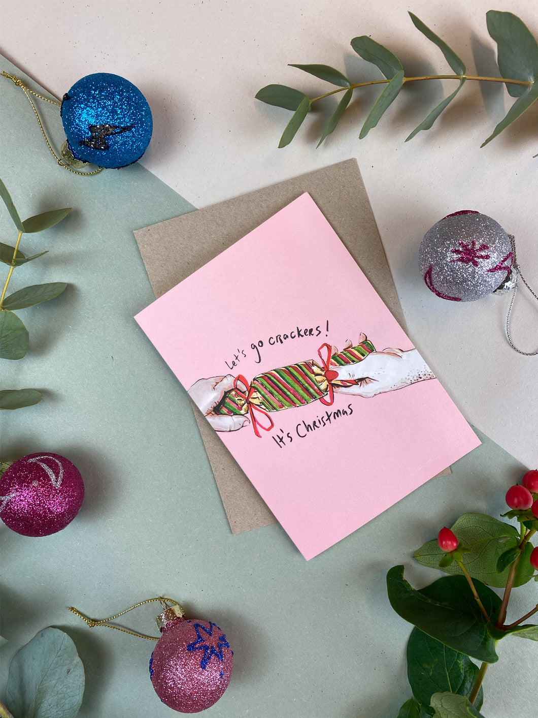 Let's Go Crackers Christmas Card