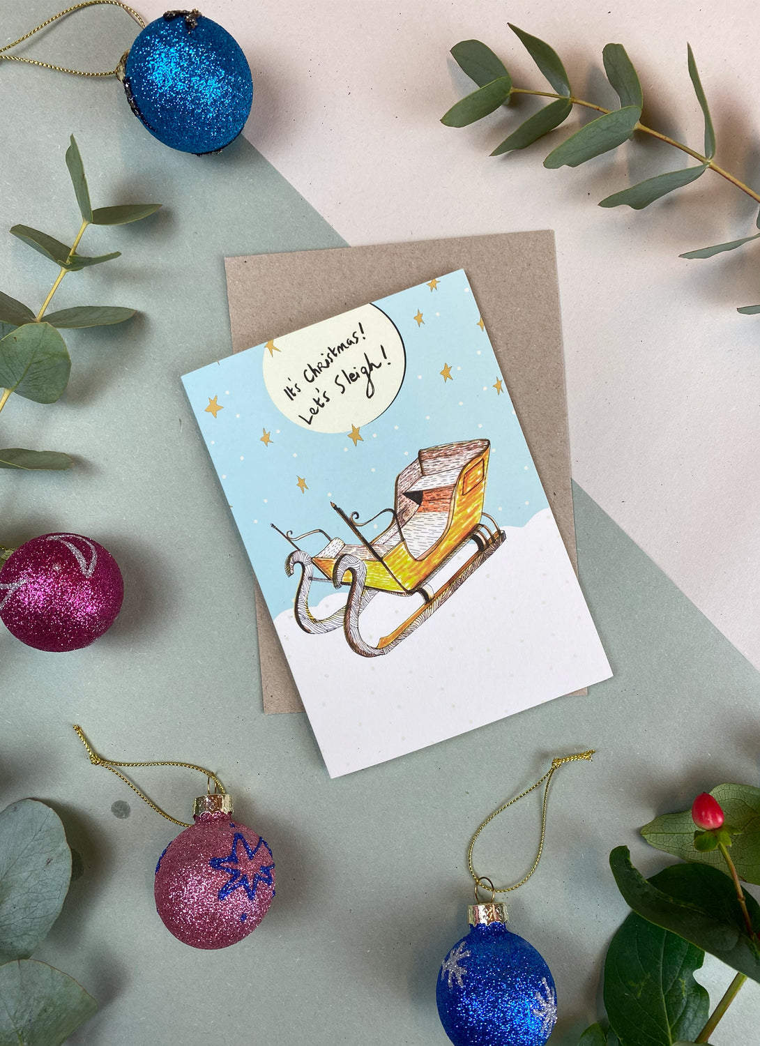 It's Christmas Let's Sleigh Christmas Card