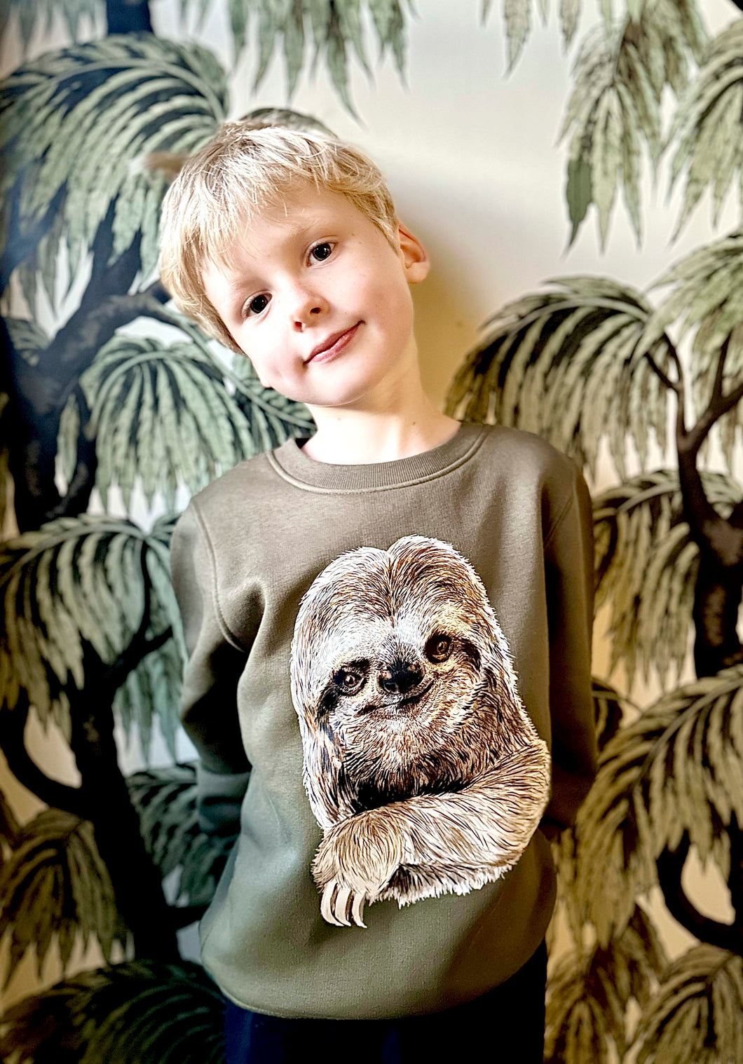 Sloth Jumper On Khaki
