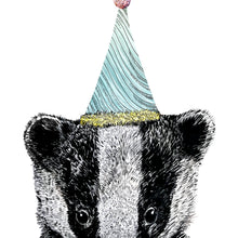Load image into Gallery viewer, Party Badger Giclée Print
