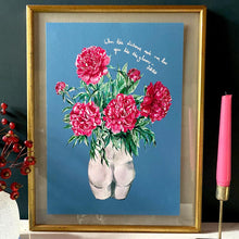 Load image into Gallery viewer, PERSONALISED Peonies in Bum Vase Winter Edition Giclée Print
