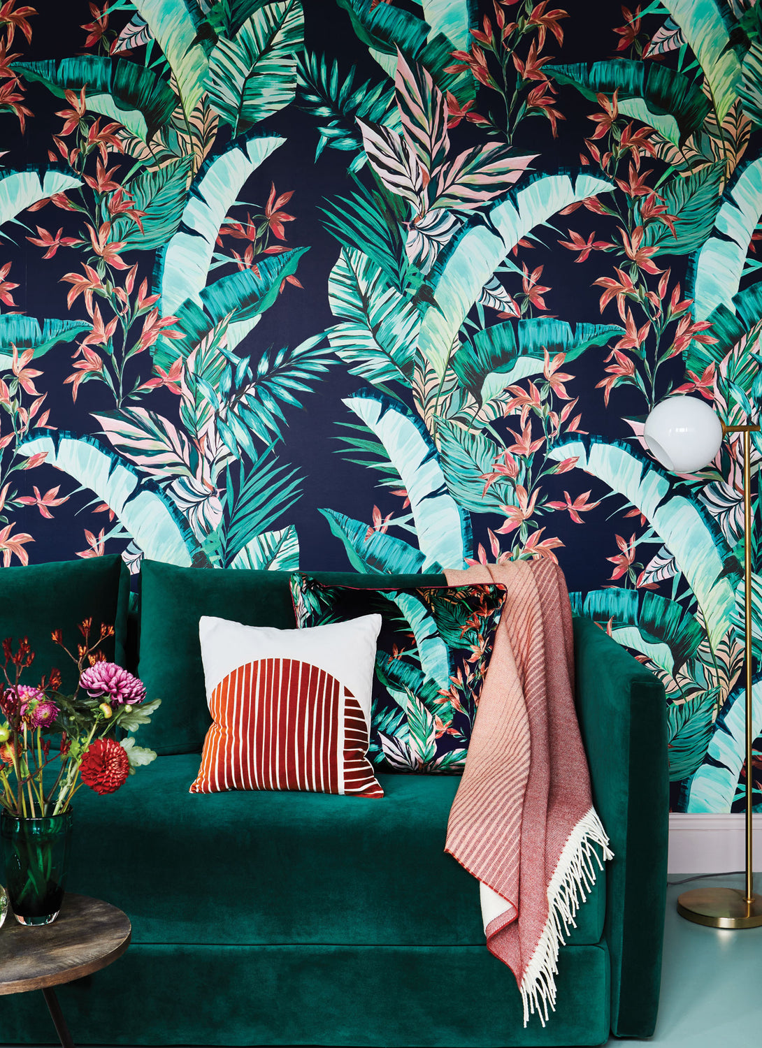 PRE ORDER Dartmouth Tropical Deep Ink Set of A&B Wallpaper Rolls