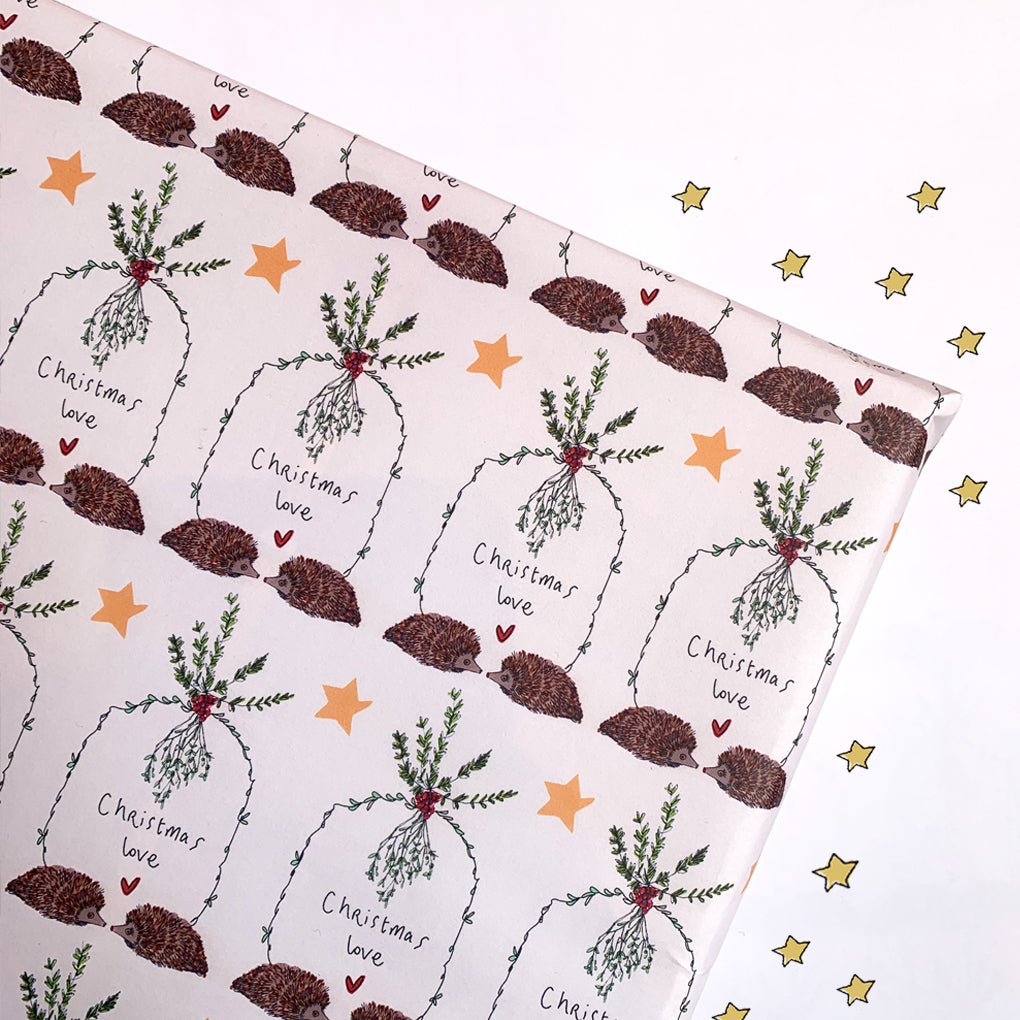 Hedgehog Love Christmas Wrapping Paper