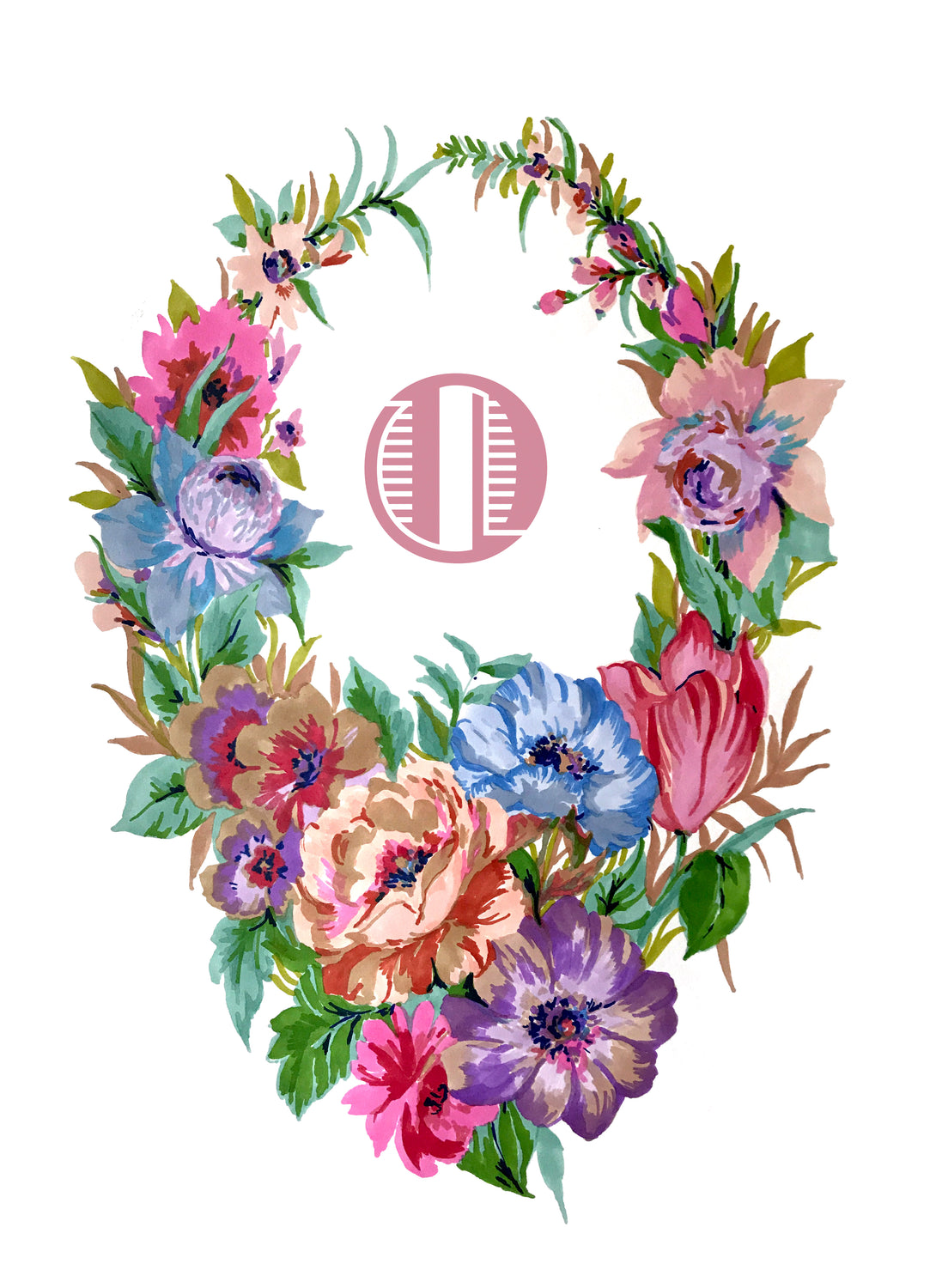 Floral Wreath Giclée Print