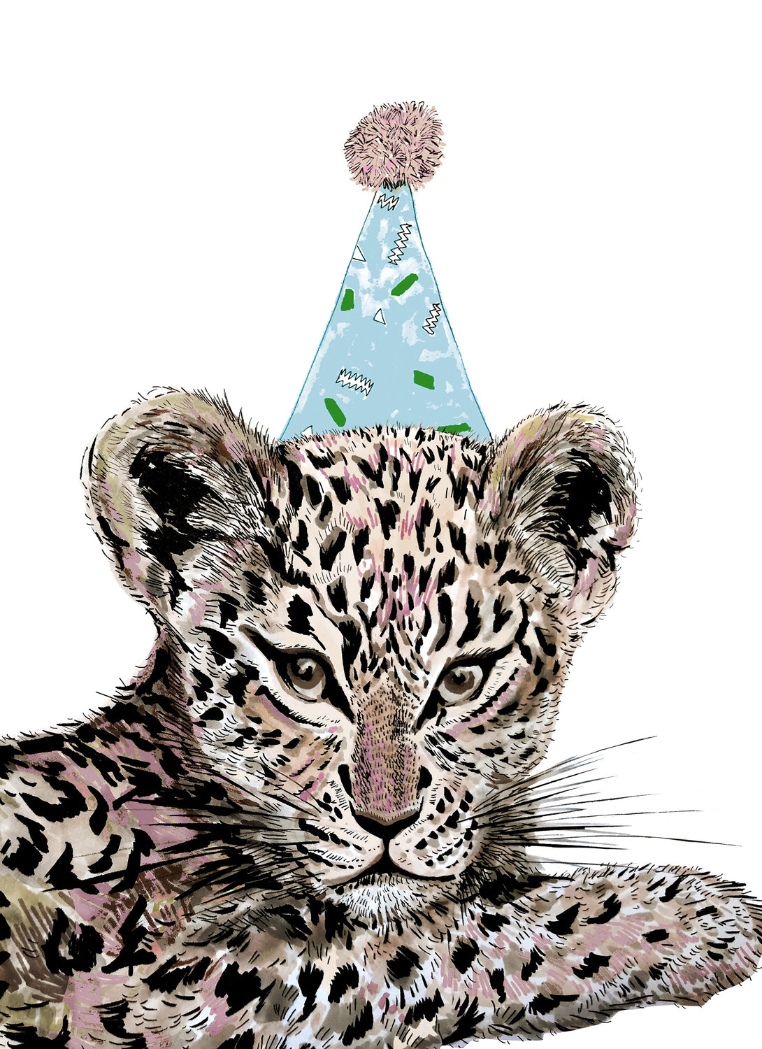 Party Leopard Giclée Print