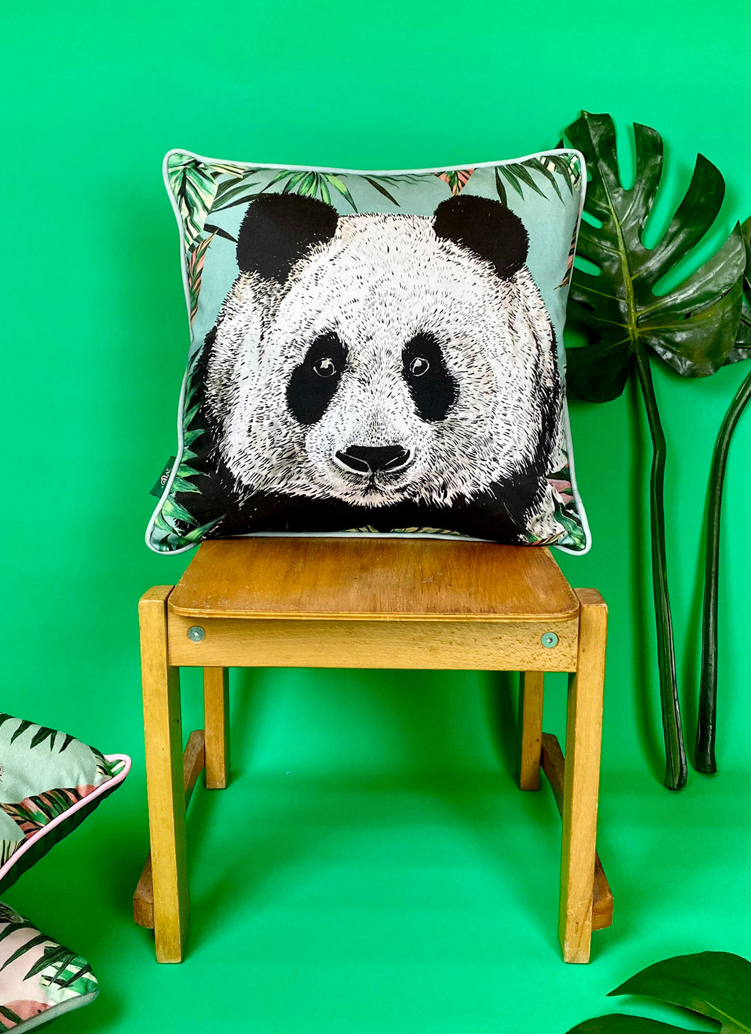 Tropical Panda Cushion Cover