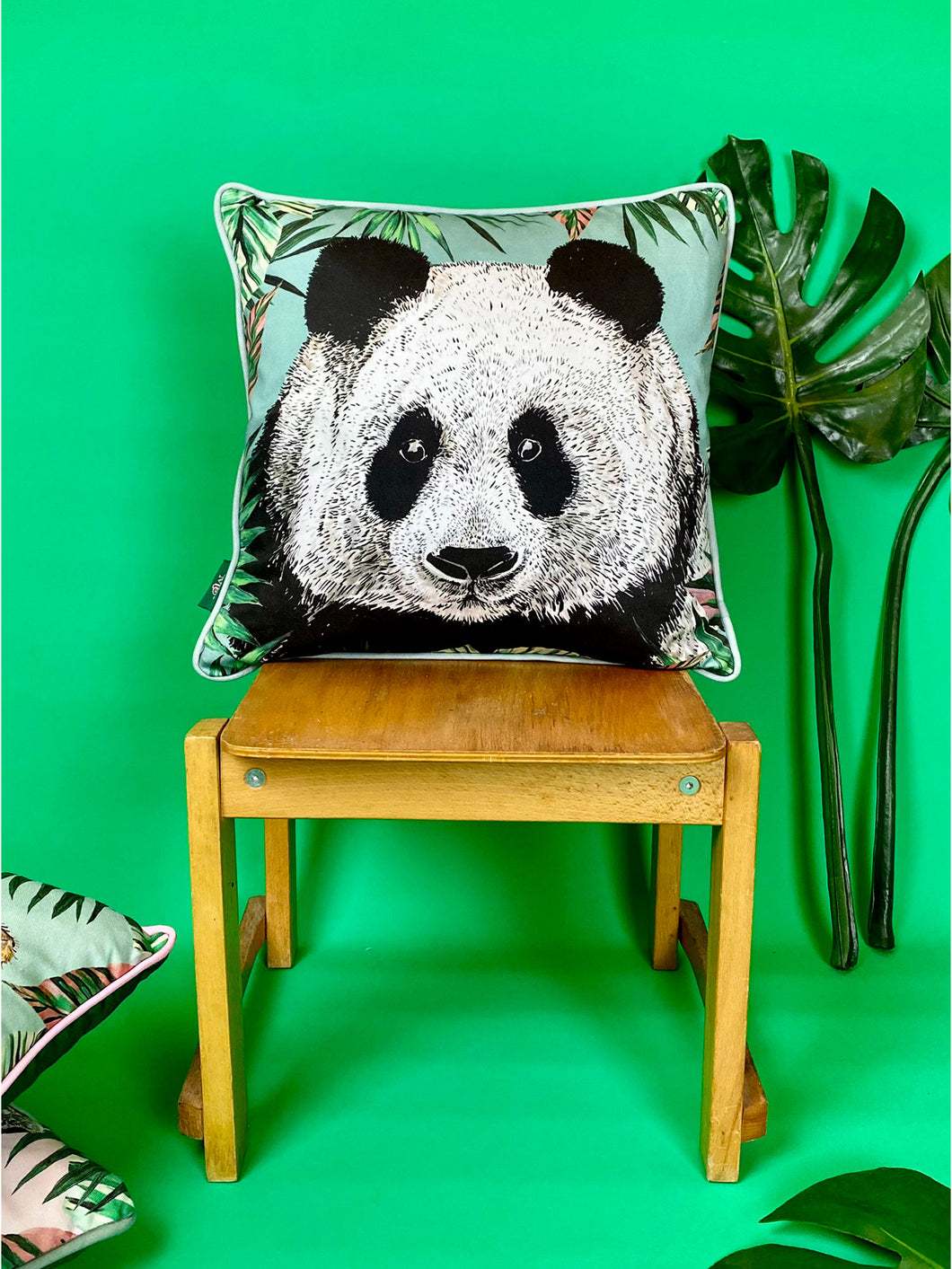 Tropical Panda Cushion Cover