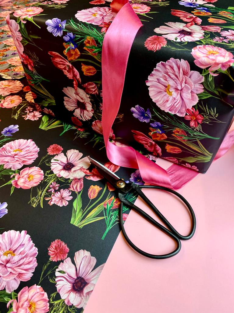 Floral Stripe Gift Wrap