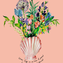 Load image into Gallery viewer, Shell Vase Of Garden Blooms Winter Edition Giclée Print
