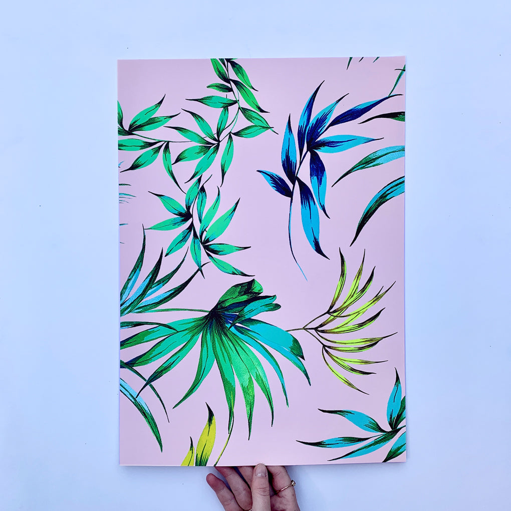 Palm Blush Wallpaper Sample