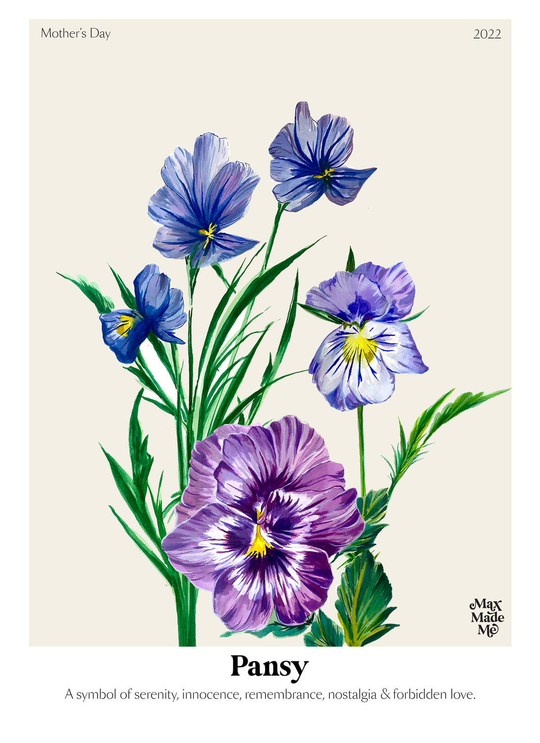 The Language of Flowers Pansy Giclée Print