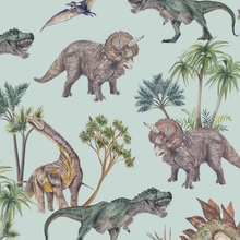 Load image into Gallery viewer, Dino On Mint Wallpaper Sample
