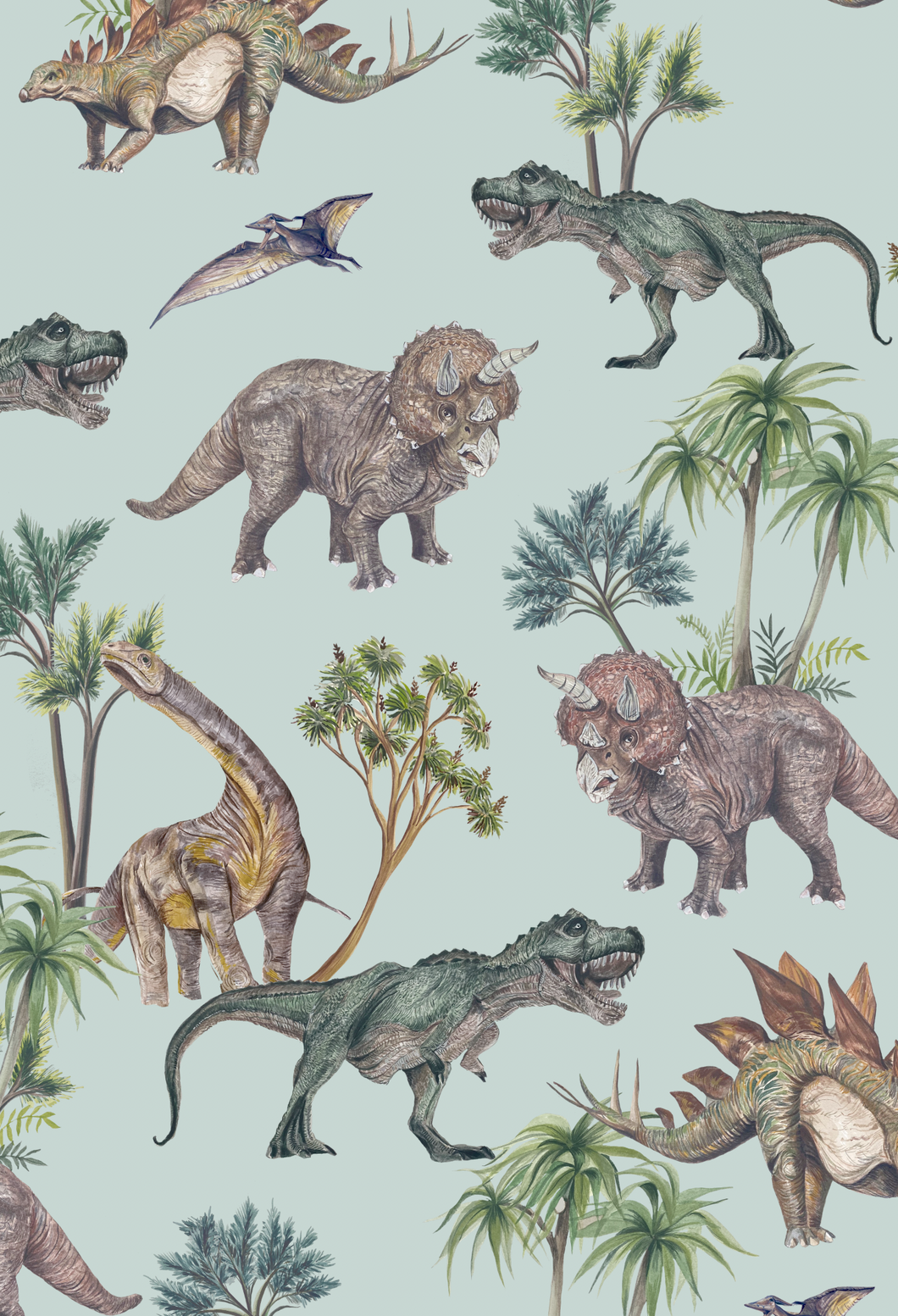 Dino On Mint Wallpaper Sample