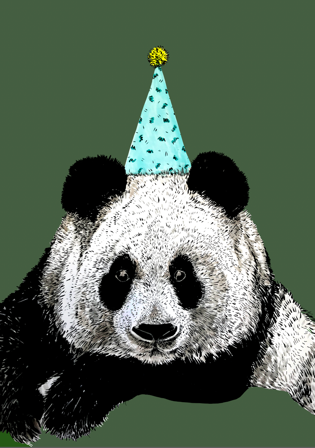 Panda On Colour Giclée Print