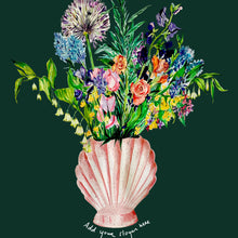 Load image into Gallery viewer, PERSONALISED Shell Vase Of Garden Blooms Winter Edition Giclée Print
