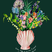 Load image into Gallery viewer, Shell Vase Of Garden Blooms Winter Edition Giclée Print
