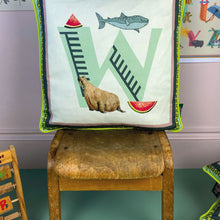 Load image into Gallery viewer, Alphabet Cotton Cushion Cover
