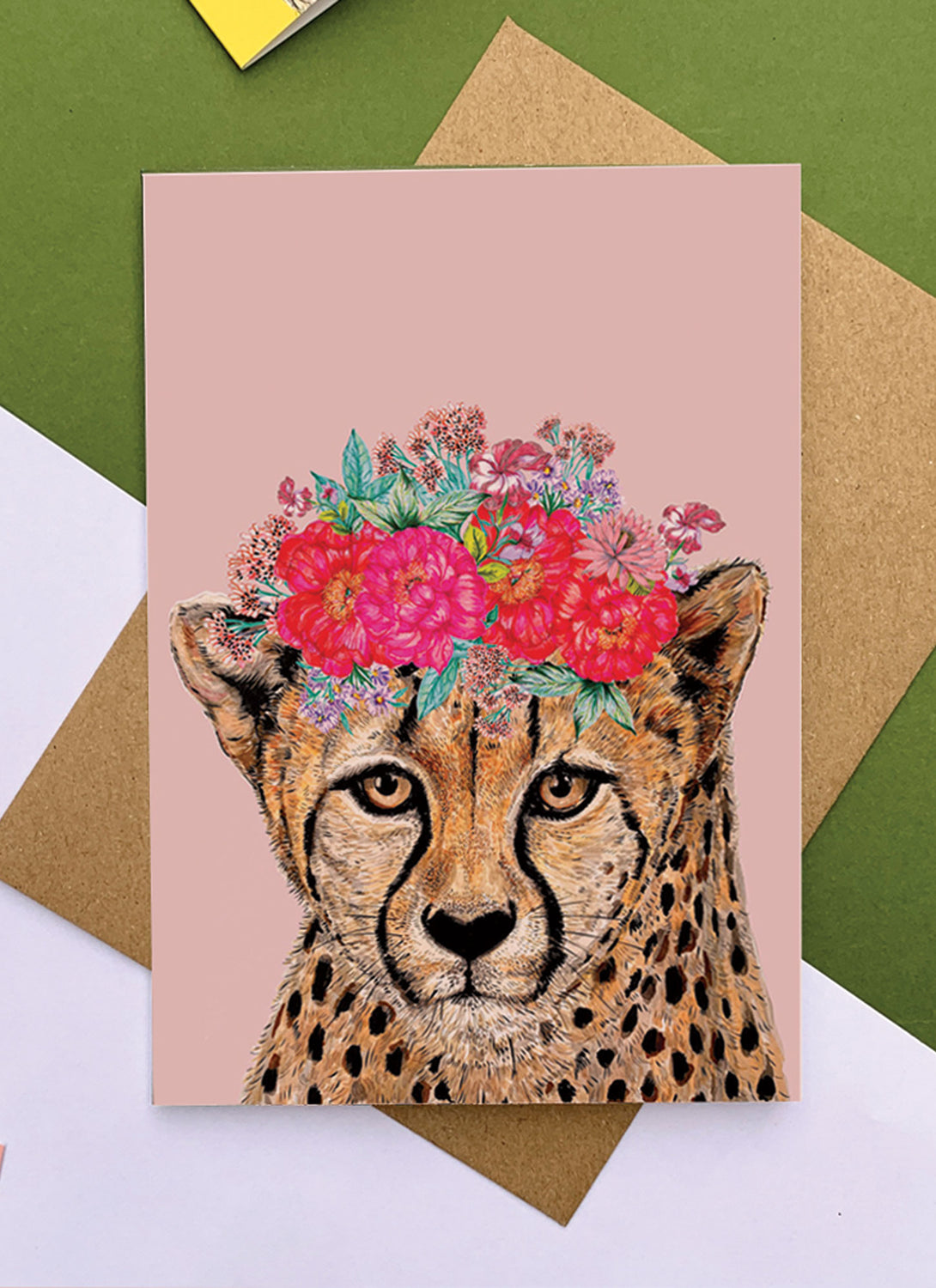 Cheetah Floral Headdress Pink