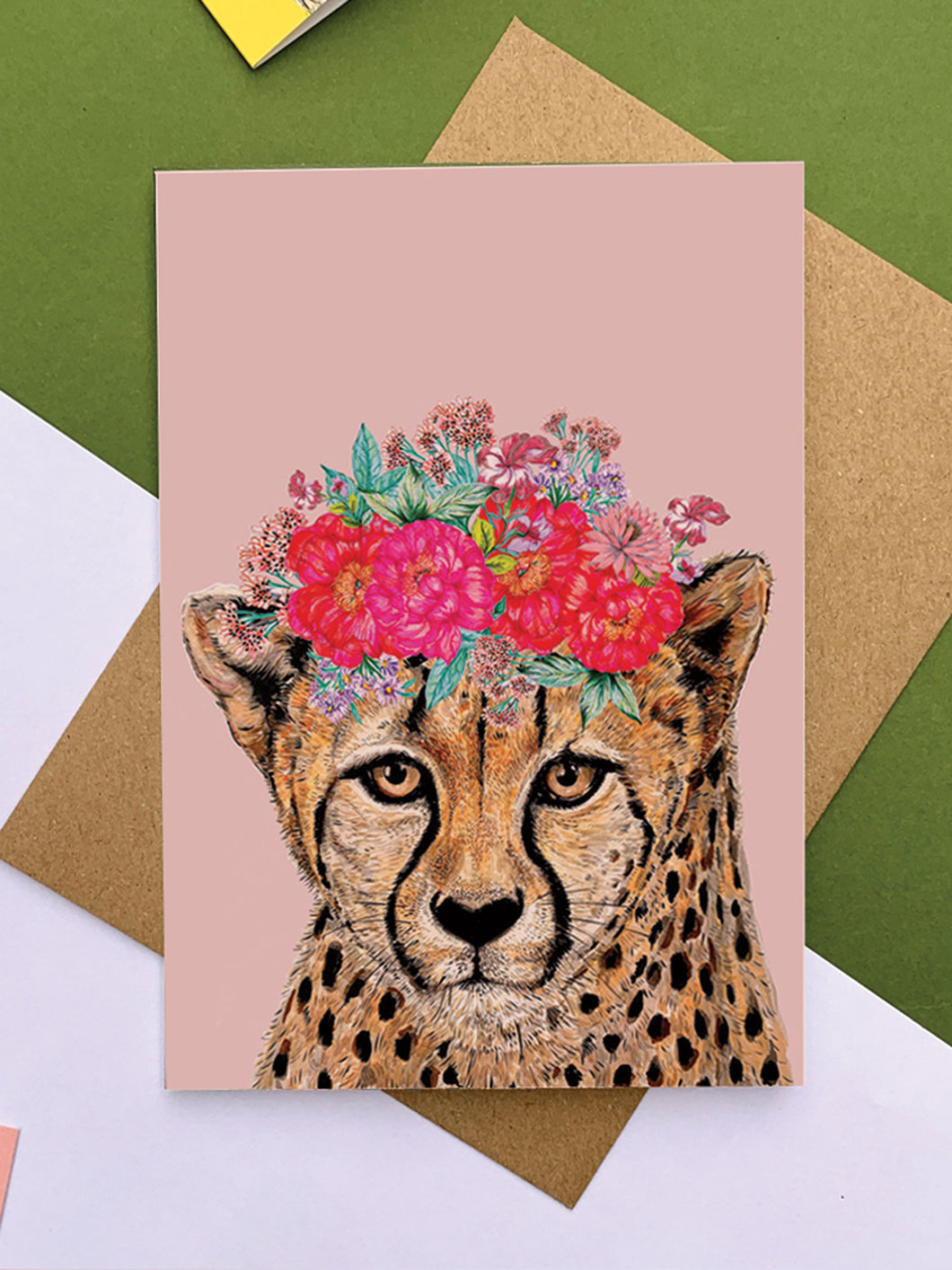 Cheetah Floral Headdress Pink