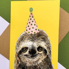 Load image into Gallery viewer, Sloth Party Hat Yellow
