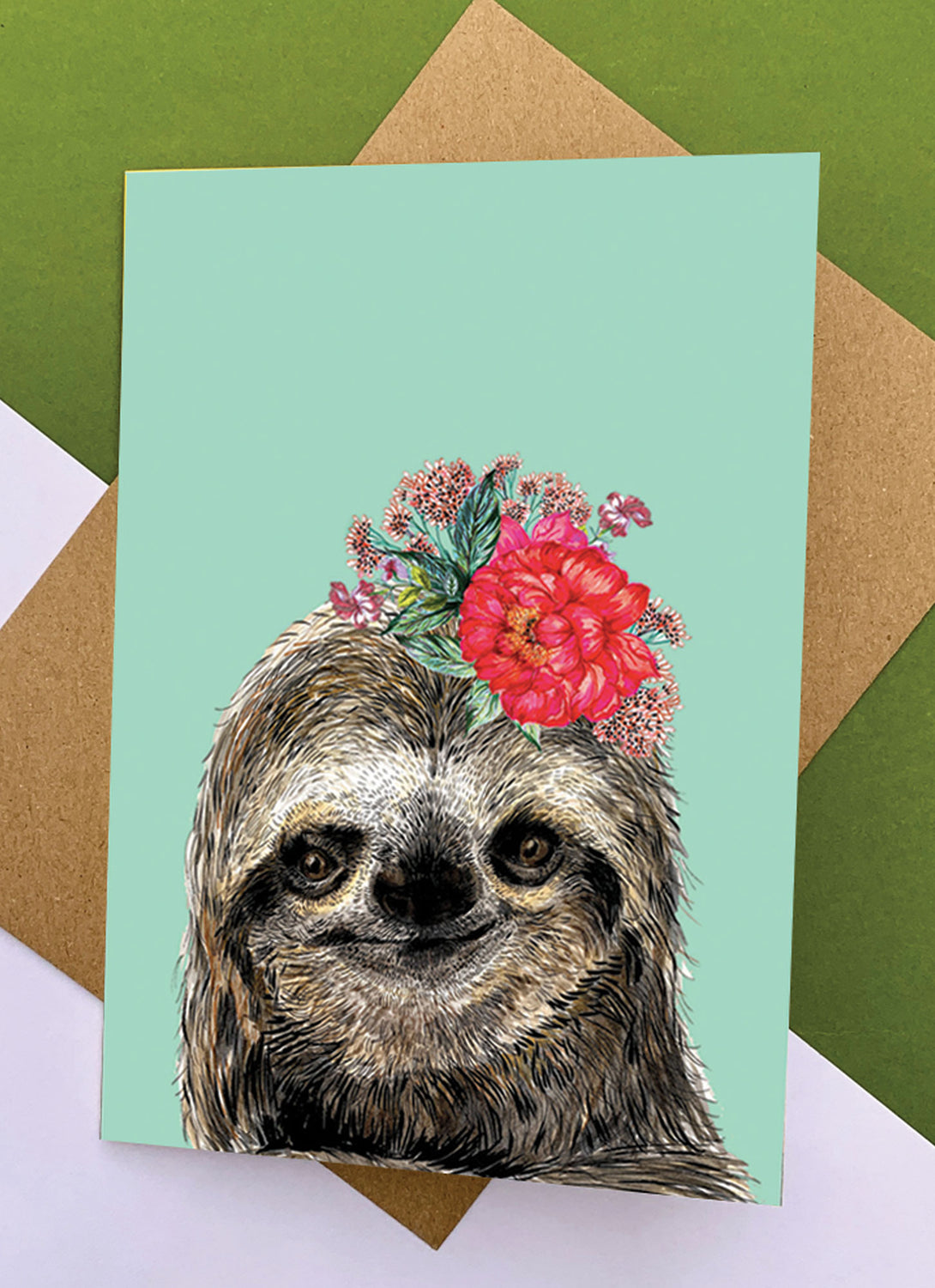 Sloth Floral Headdress Mint