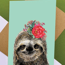 Load image into Gallery viewer, Sloth Floral Headdress Mint
