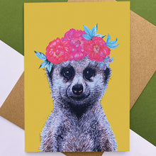 Load image into Gallery viewer, Meerkat Floral Headdress Mustard
