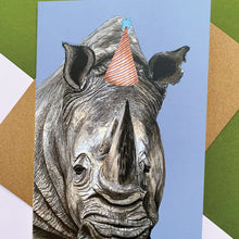 Load image into Gallery viewer, Rhino Party Hat Powder Blue
