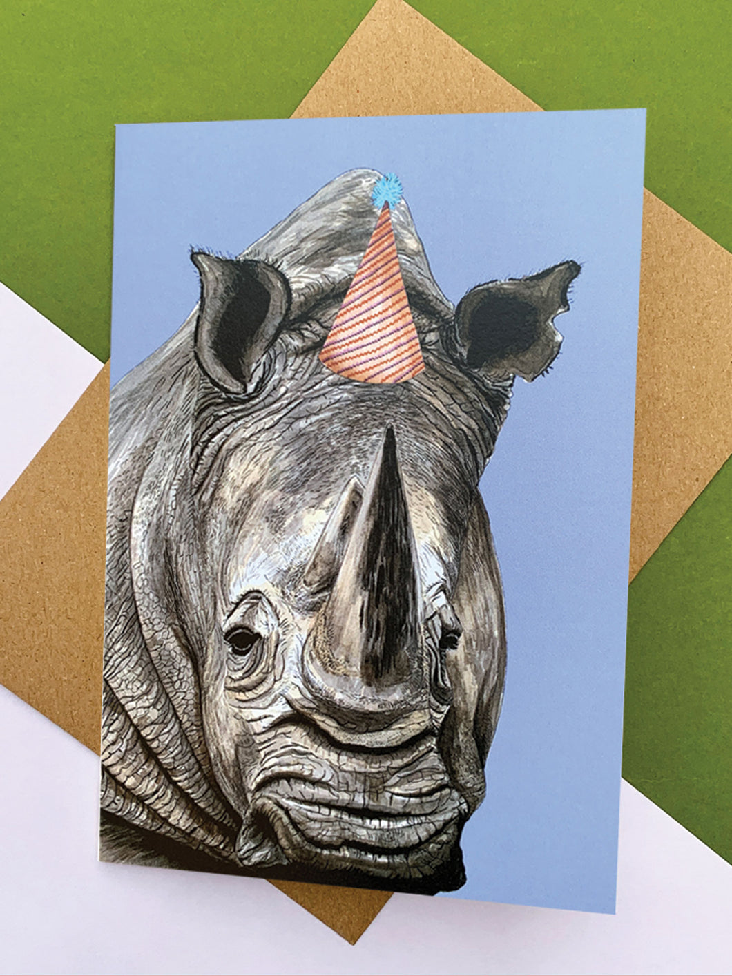 Rhino Party Hat Powder Blue