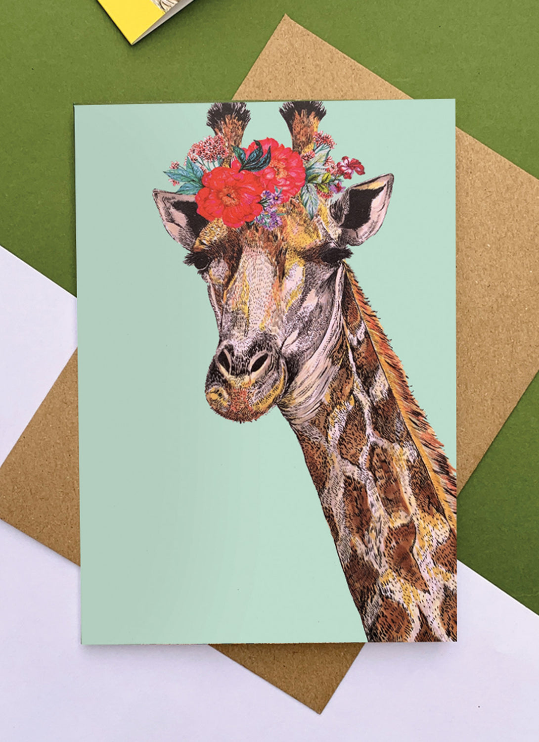 Giraffe Floral Headdress Mint
