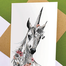 Load image into Gallery viewer, Unicorn With Flowers White
