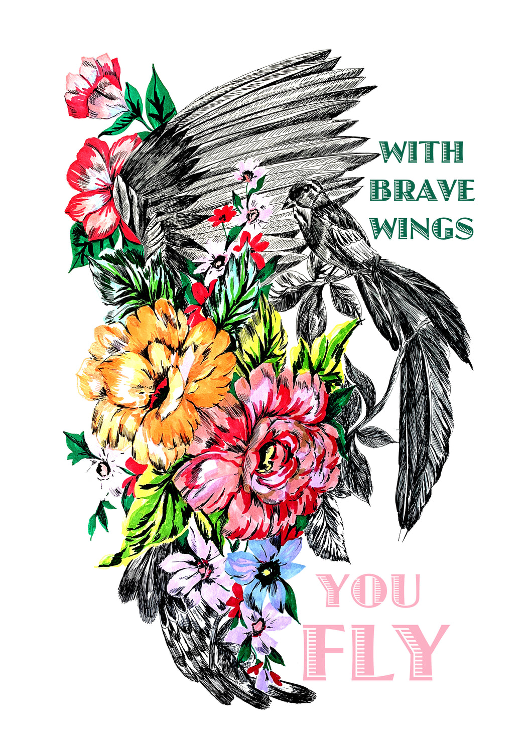 With Brave Wings You Fly Giclée Print