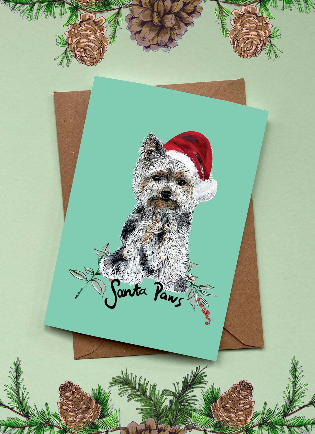Santa Paws Christmas Dog Card