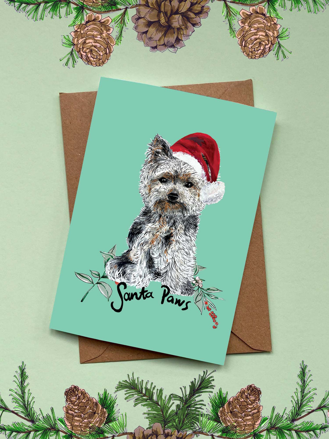 Santa Paws Christmas Dog Card
