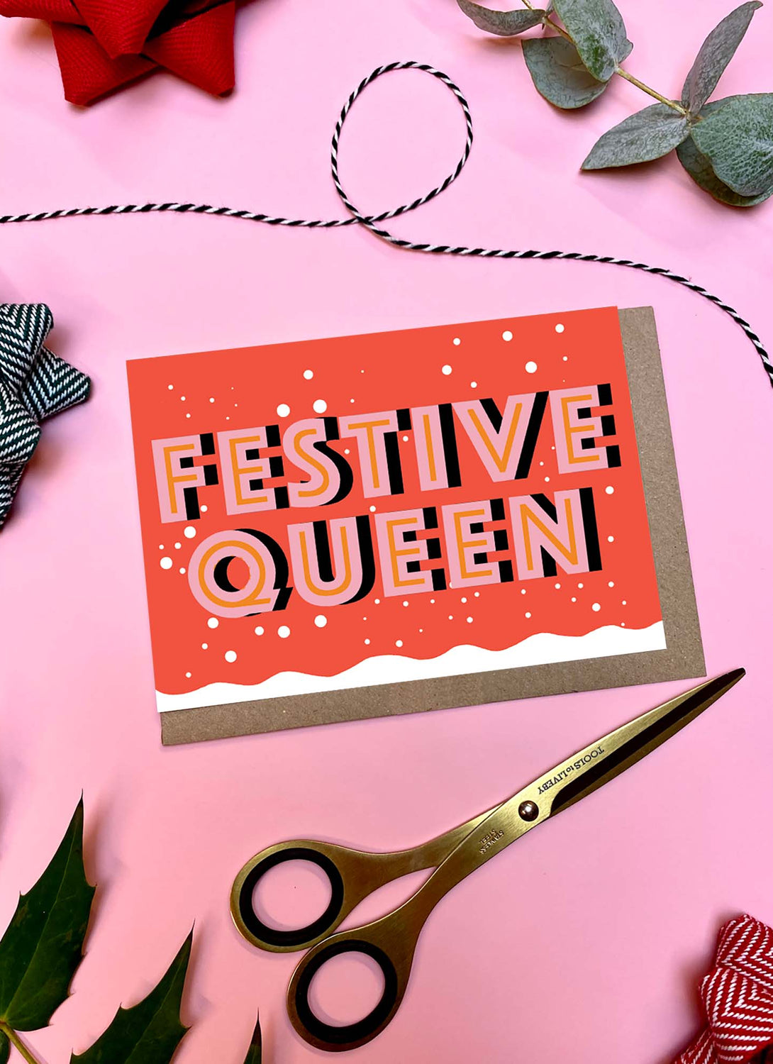 Festive Queen Christmas Card