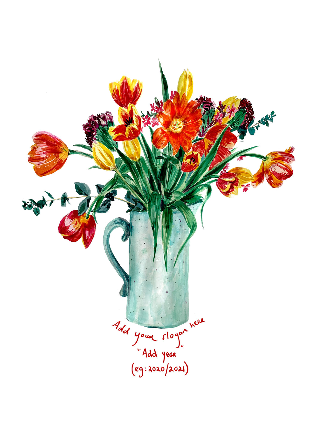 PERSONALISED Tulips To Make You Smile Giclée Print