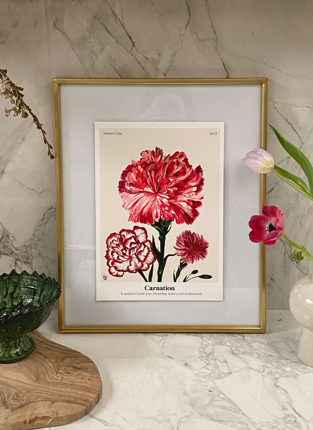 The Language of Flowers Carnation Giclée Print