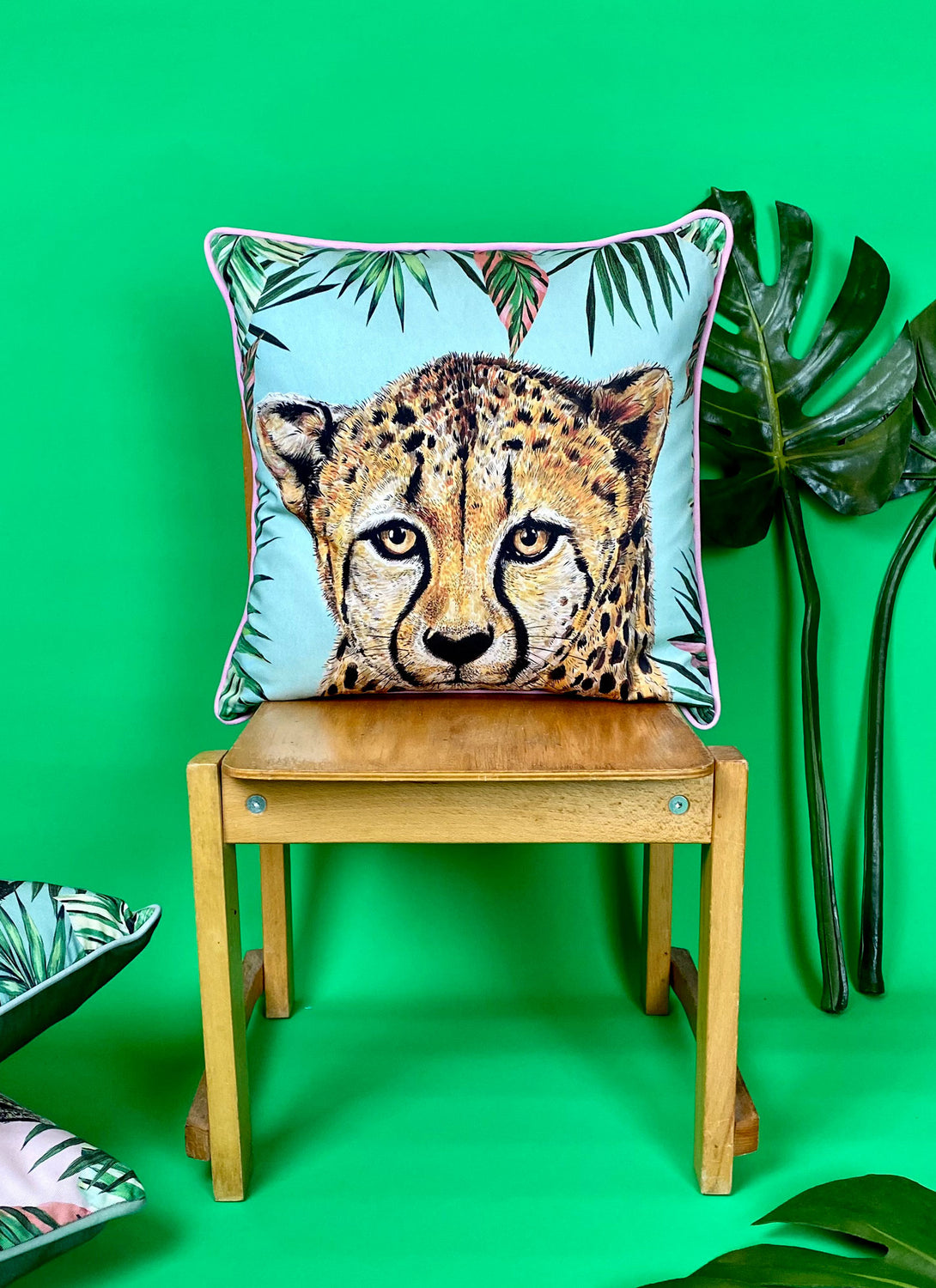 Tropical Cheetah Cushion Cover