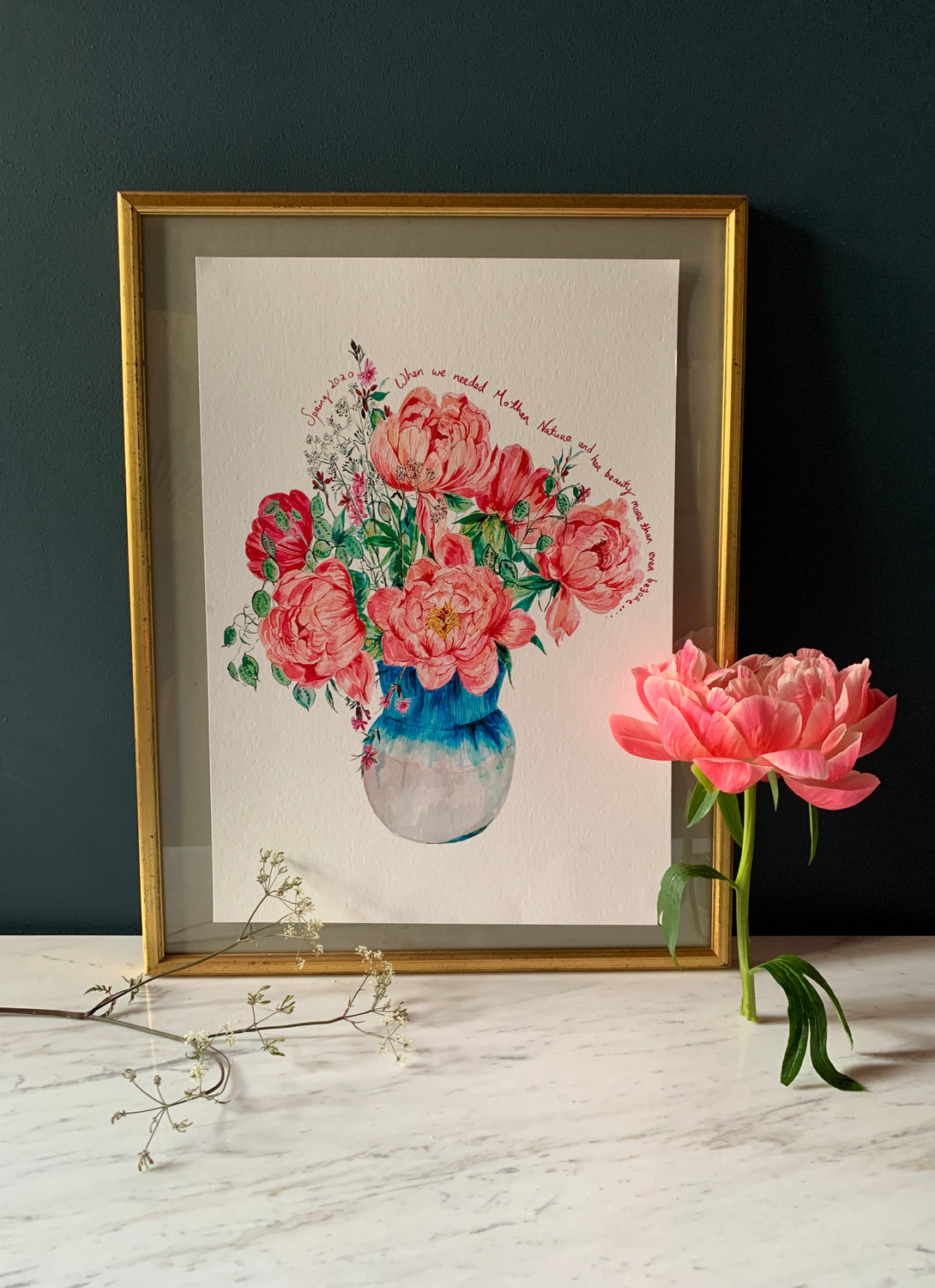 Coral Peonies Giclée Print