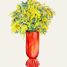 Load image into Gallery viewer, Mimosa in Coral Vase Giclée Print

