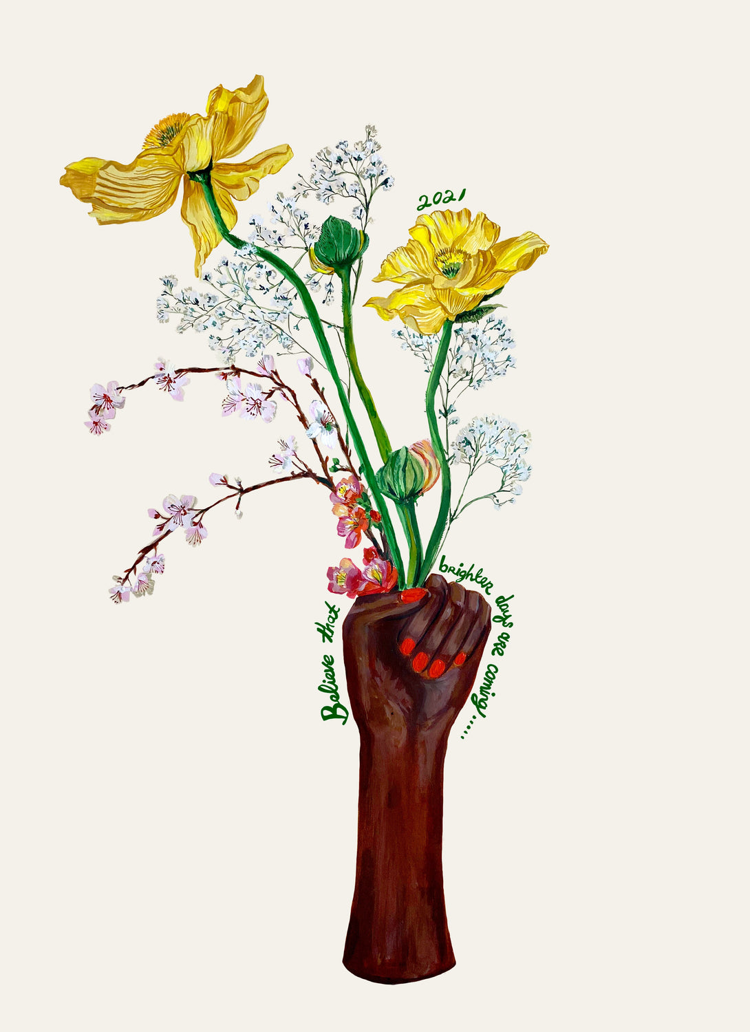 Girl Power Vase of Icelandic Poppies Giclée Print