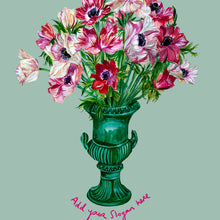 Load image into Gallery viewer, PERSONALISED Anemones in Vintage Urn Giclée Print
