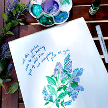 Load image into Gallery viewer, PERSONALISED NHS Blue Floral Study Giclée Print
